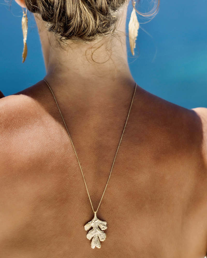 Algae Anhänger Kette Gold Vermeil Sepiah