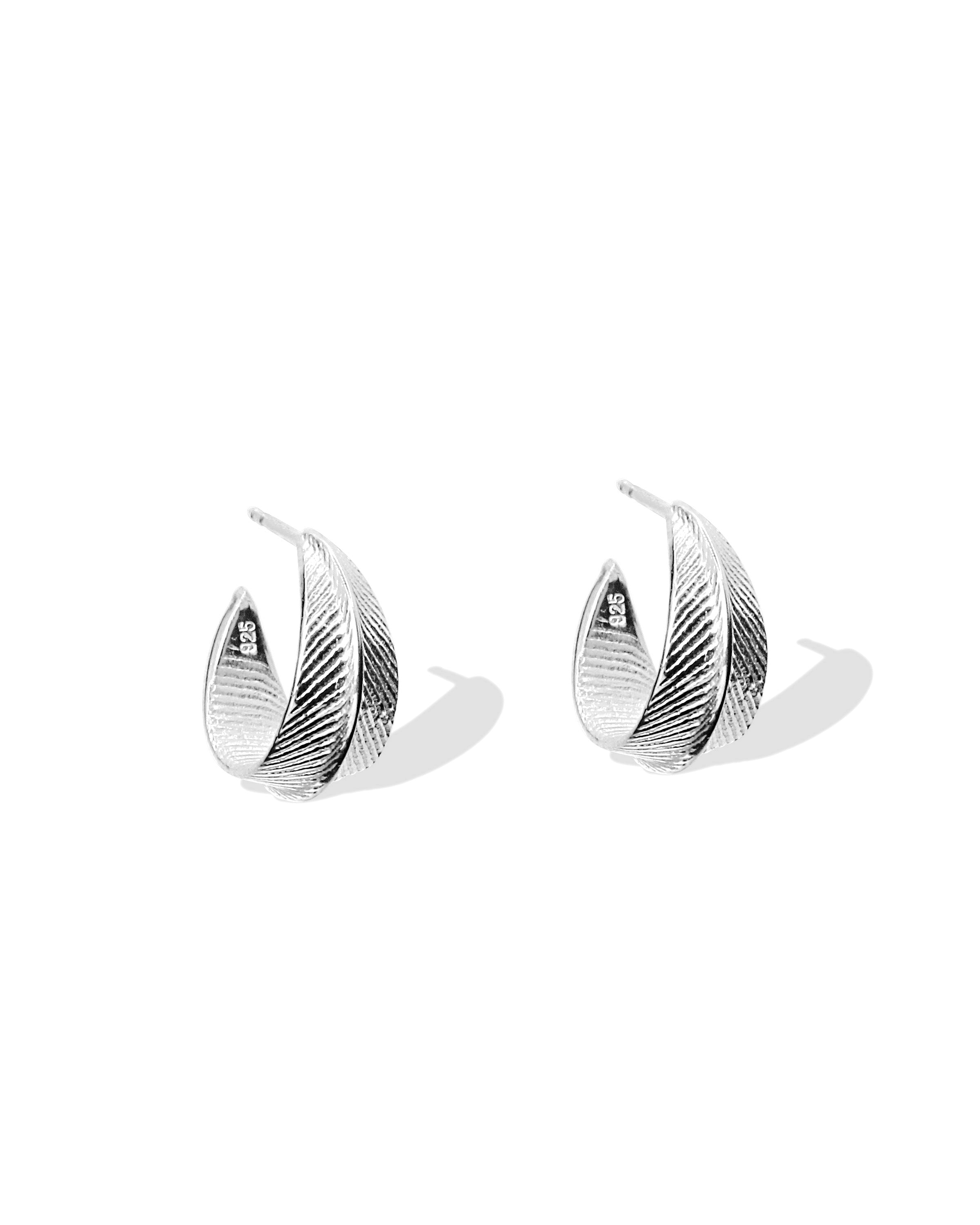 Meeresschmuck kleine Creolen Leaves Blattform Damen Sterling Silber