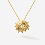 Die Weiblichkeit des goldenen Concha Necklace strahlt maximale Verbundenheit mit dem Meer und zugleich puren Luxus aus. Typisch maritimer Look von SEPIAH JEWELRY
