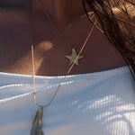 Das goldenen Estrella Necklace, Schmuck aus den Tiefen des Meeres. Seesterne zeigen die Magie des Meeres an, wie kaum ein anderer Glücksbringer.