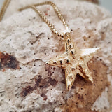 Das goldenen Estrella Necklace, Schmuck aus den Tiefen des Meeres. Seesterne zeigen die Magie des Meeres an, wie kaum ein anderer Glücksbringer.